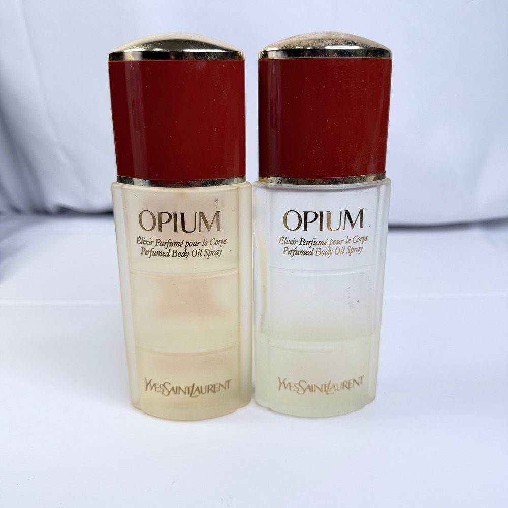 Vintage Yves Saint Laurent Opium Perfumed Body Oil Spray 3.3oz Set of 2 YSL